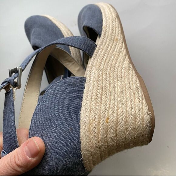 Boc Born of Concept Shoes Bree Espadrille wedge Blue Canvas Casual Z30234-10M - Picture 7 of 13